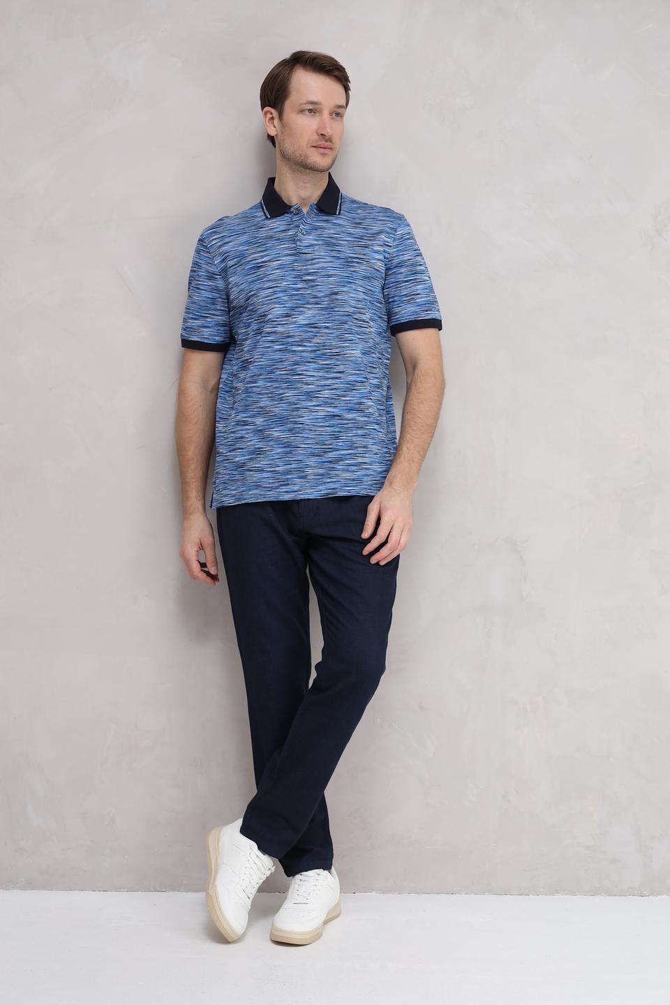 Поло Bugatti в полоску синий