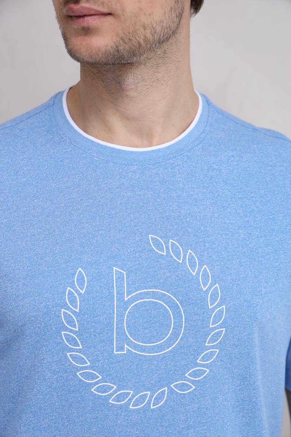 Футболка Bugatti логотип голубой