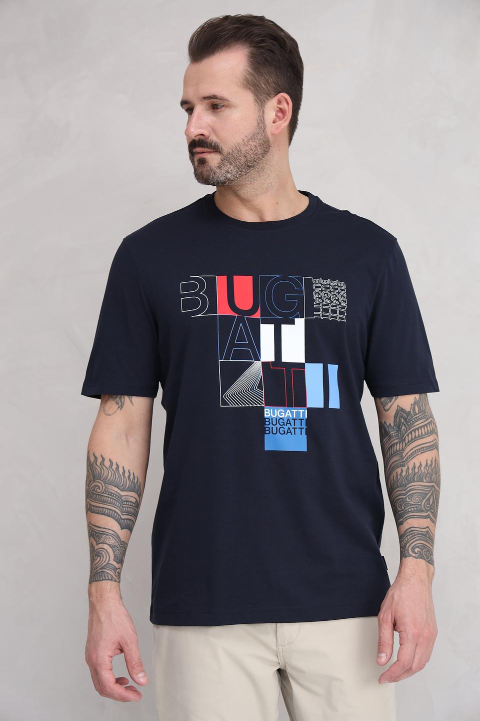 Футболка Bugatti с логотипом синяя
