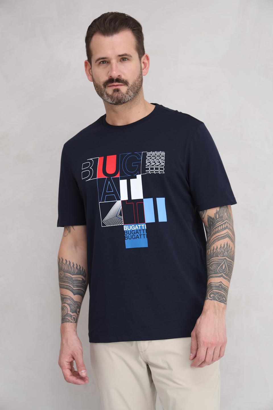 Футболка Bugatti с логотипом синяя