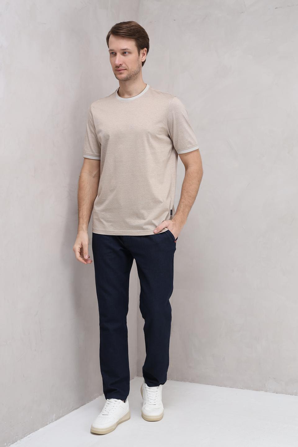 Футболка Bugatti с окантовкой бежевая