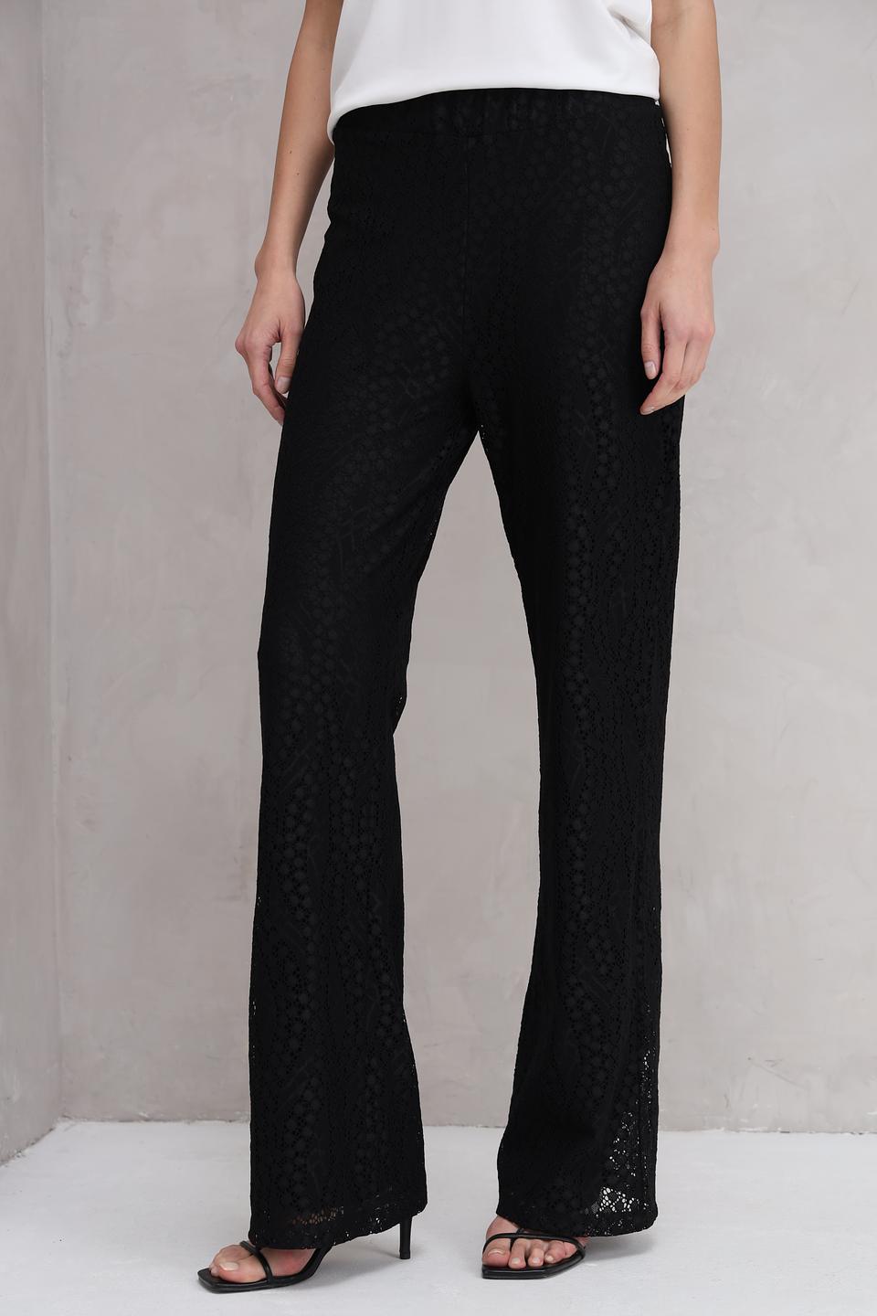 Брюки Marc Aurel с кружевом черные