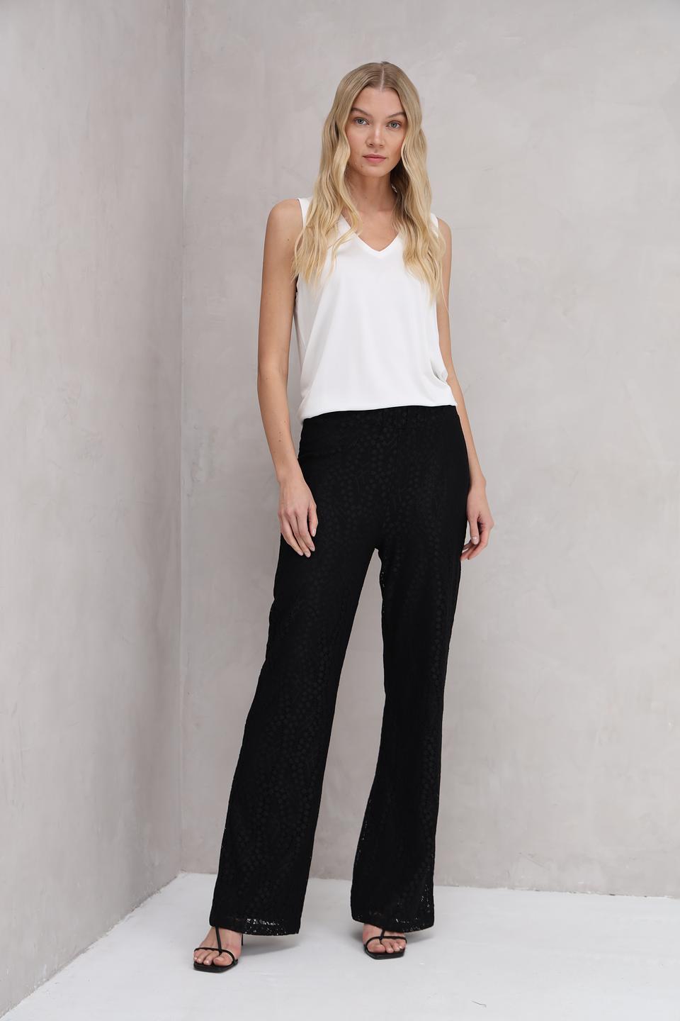 Брюки Marc Aurel с кружевом черные