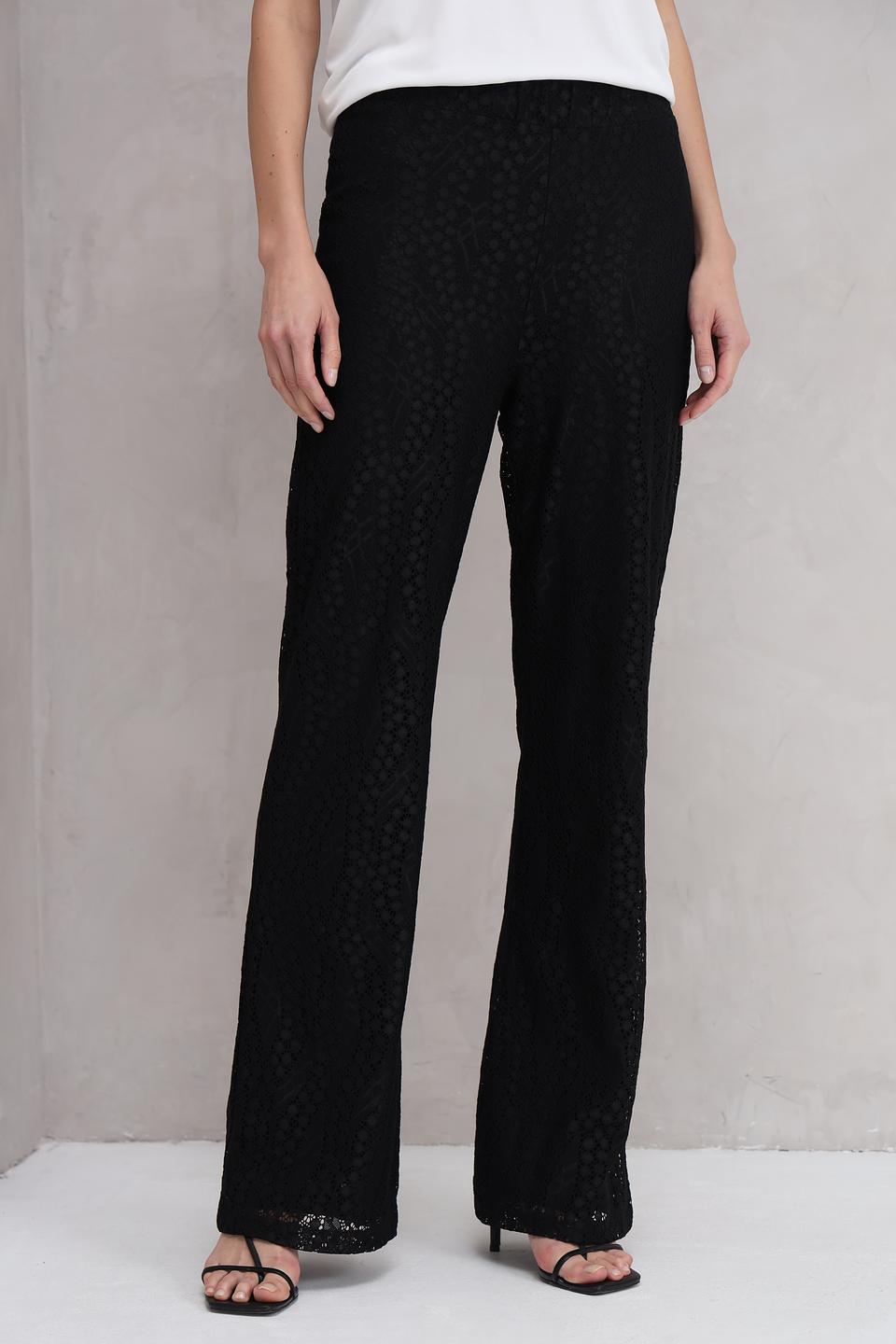 Брюки Marc Aurel с кружевом черные