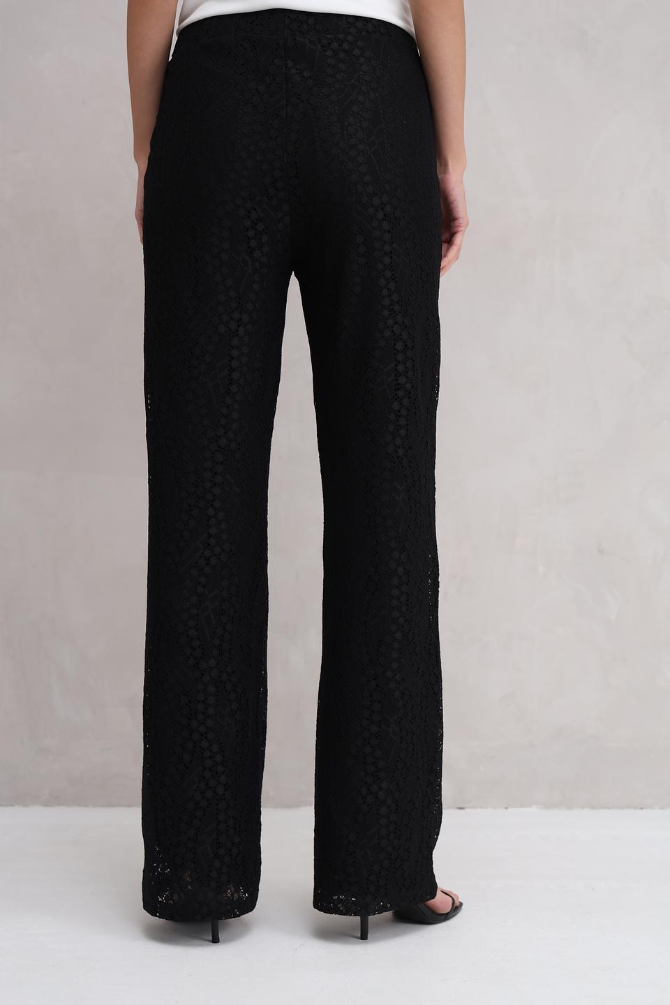 Брюки Marc Aurel с кружевом черные