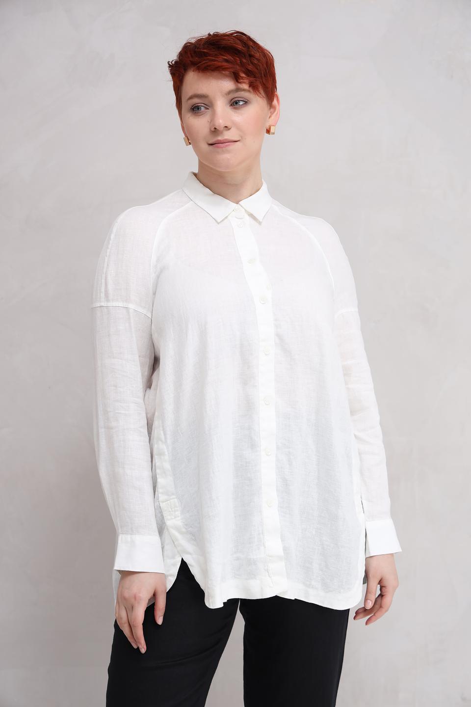 Рубашка Lebek из льна белая