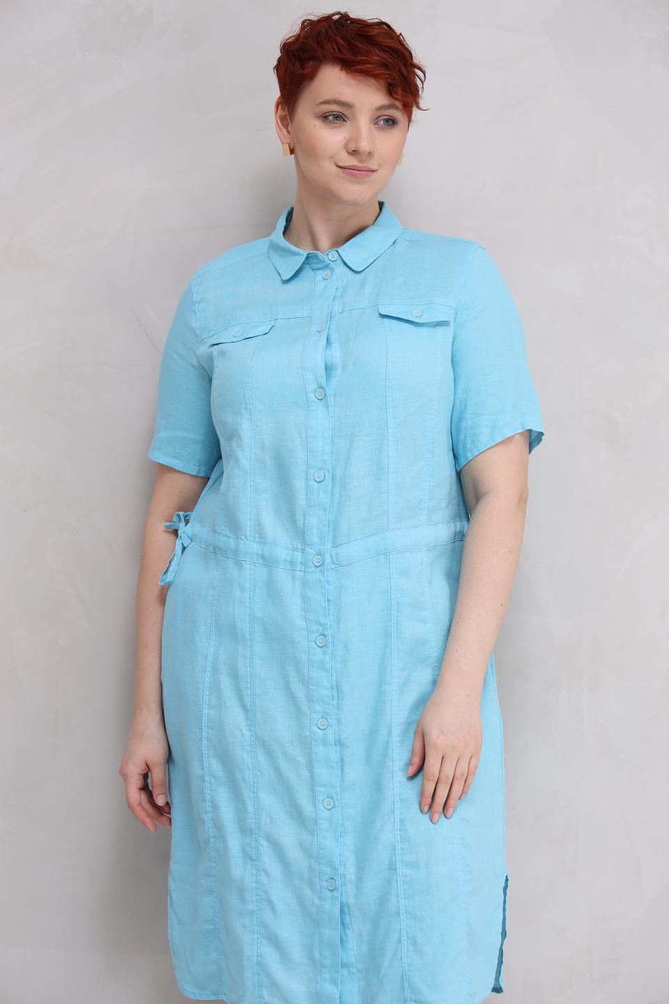 Платье льняное Barbara Lebek голубое