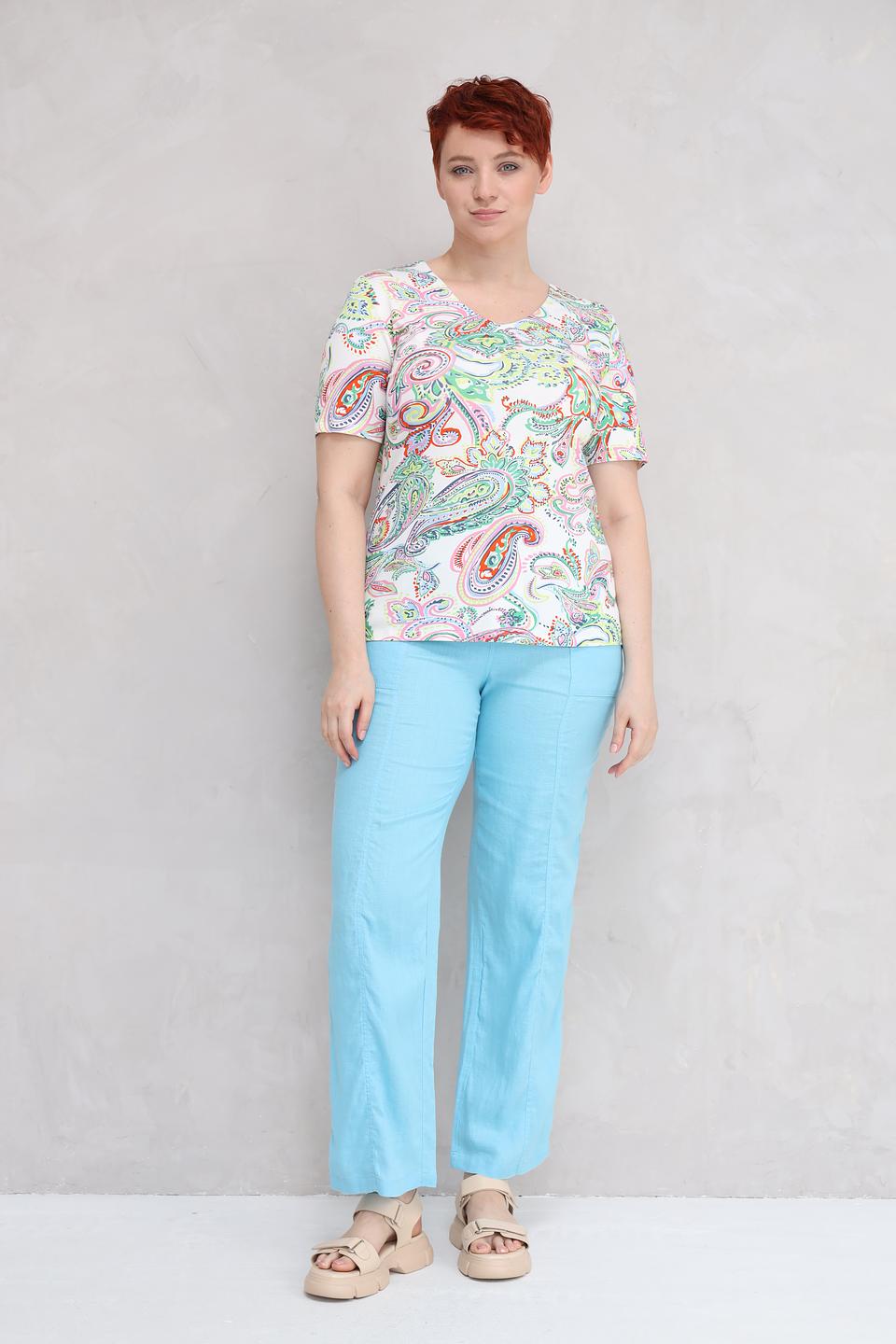 Брюки Lebek льняные голубые