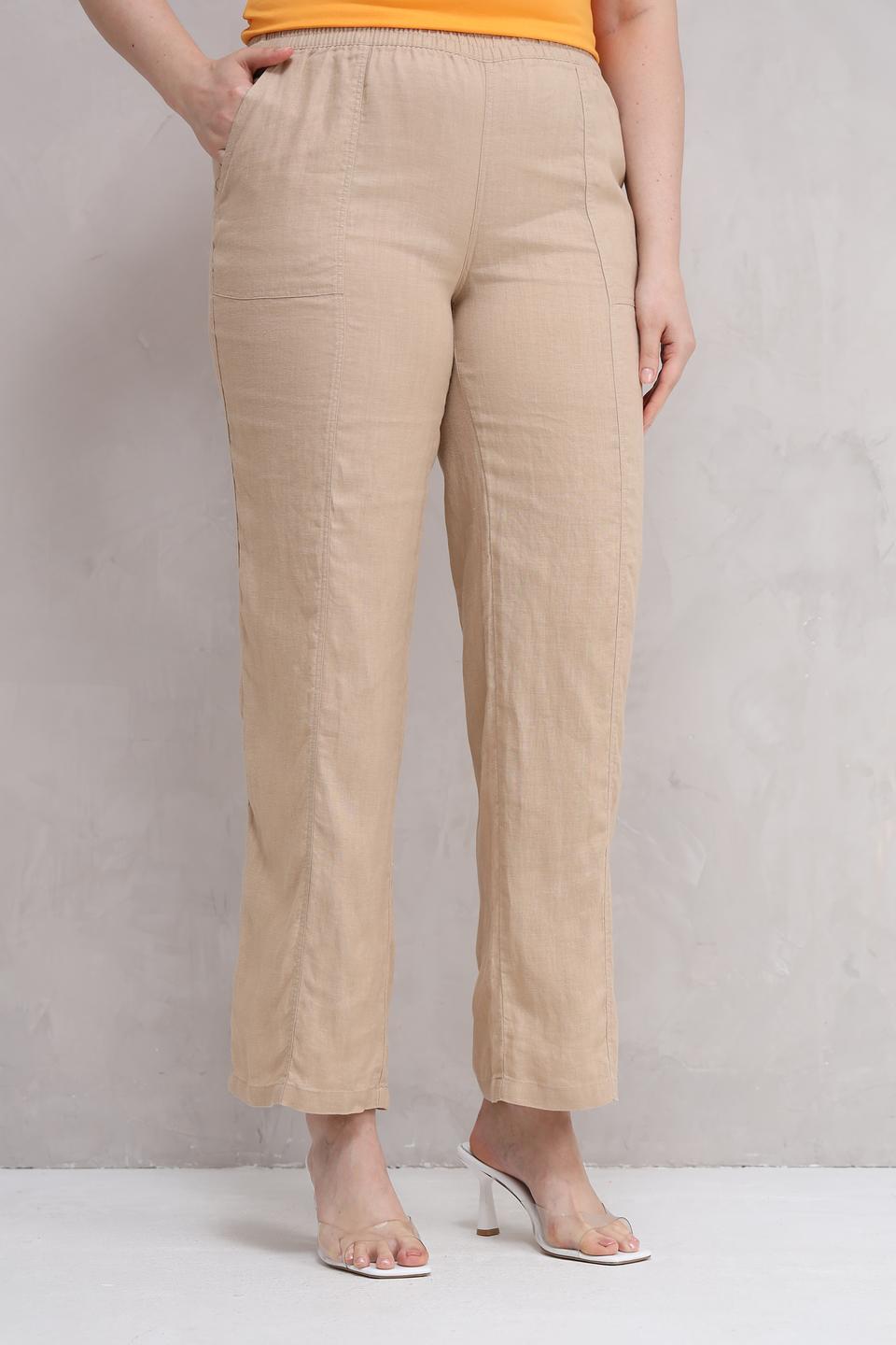 Брюки Lebek льняные бежевые