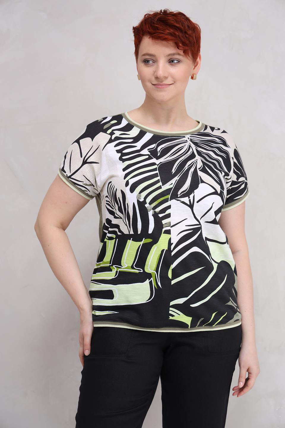 Блуза Olsen с принтом тропические листья