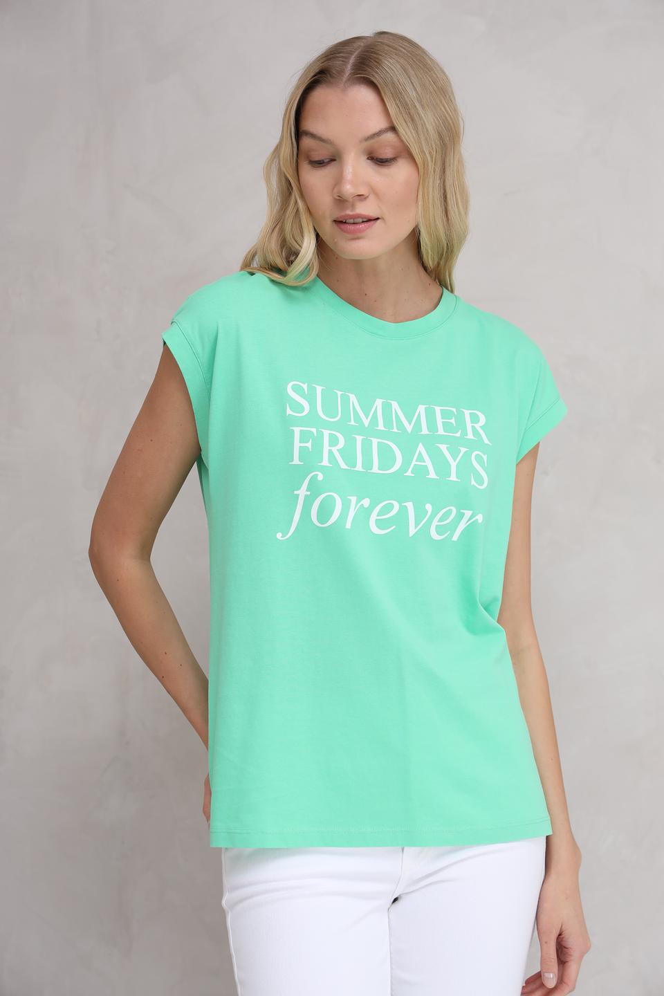 Футболка Marc Aurel мятная с принтом