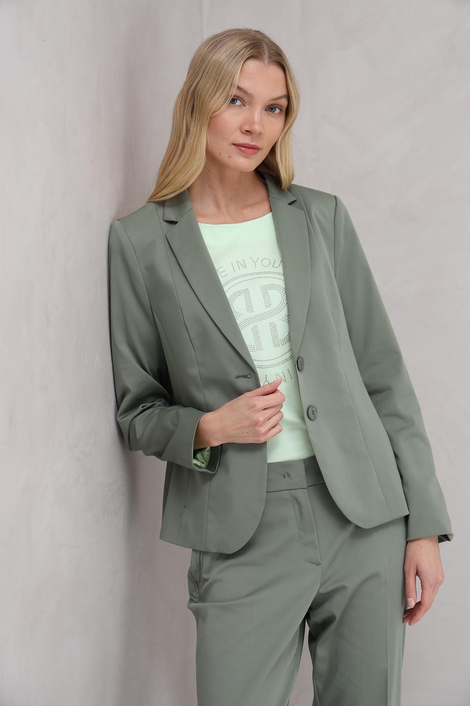 Жакет Bianca приталенный оливковый
