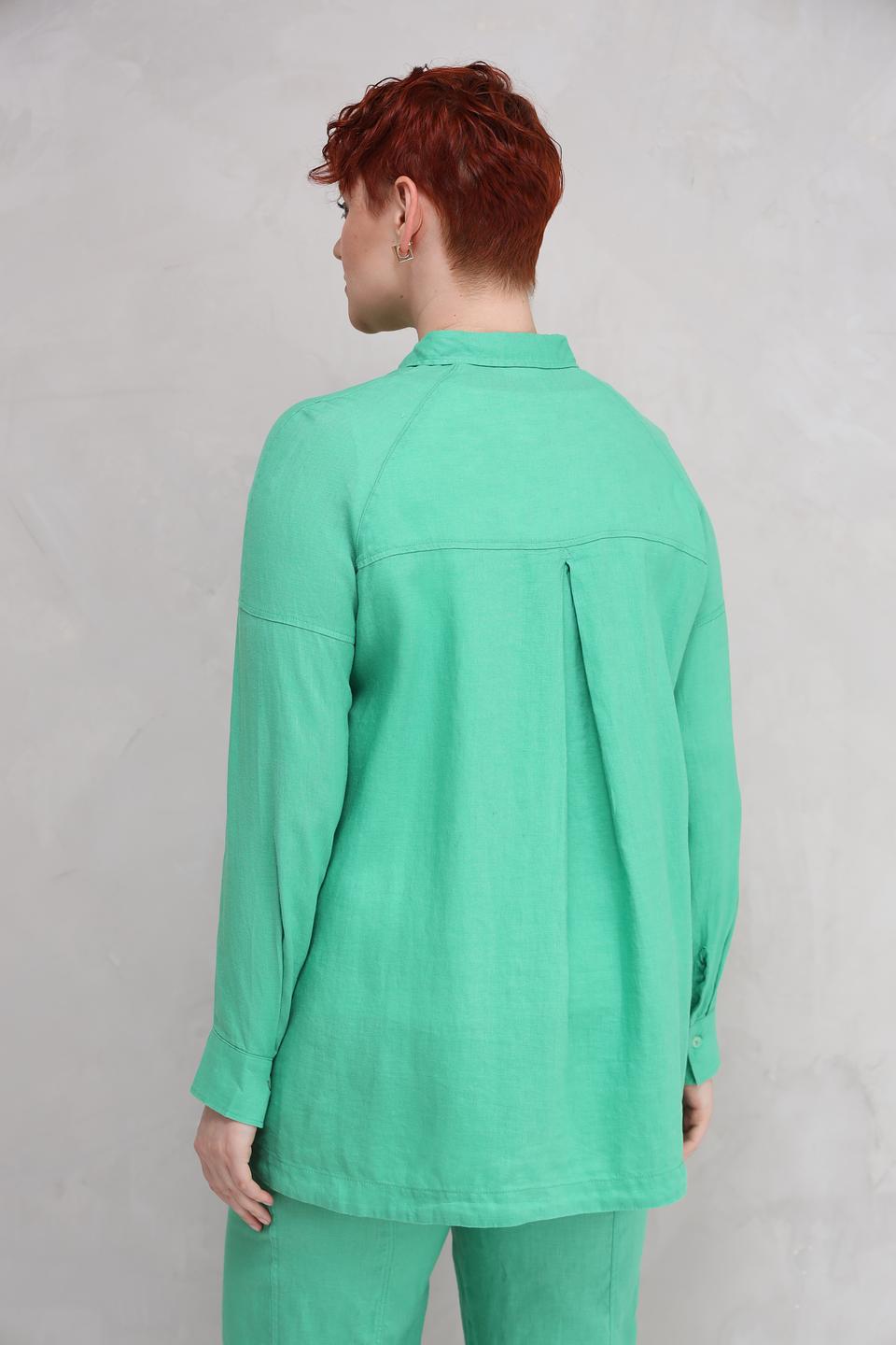 Блуза Lebek из льна мятного цвета