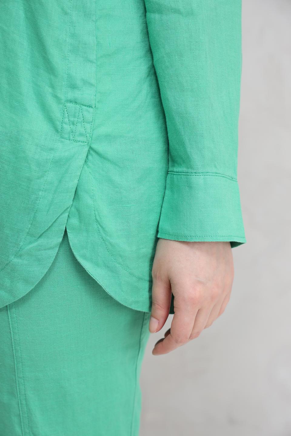 Блуза Lebek из льна мятного цвета