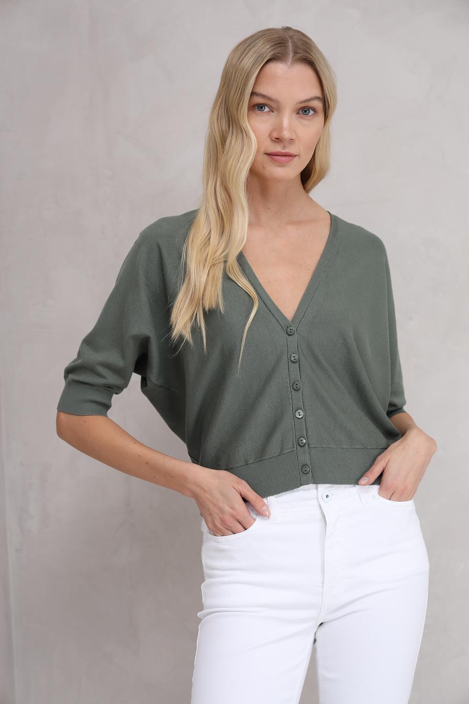 Жакет Bianca с V-образным вырезом хаки