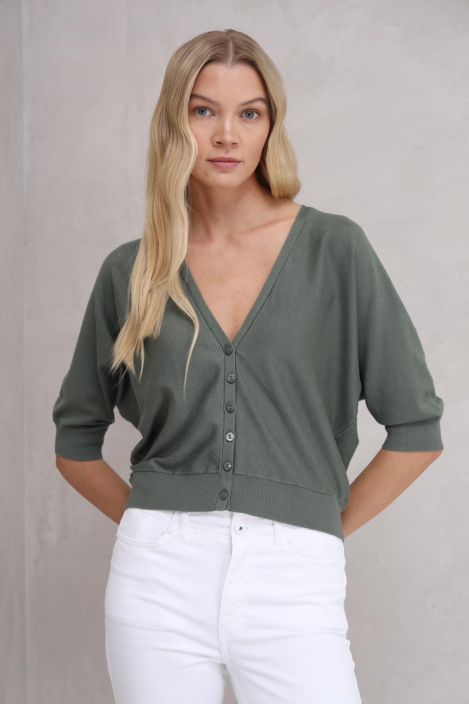 Жакет Bianca с V-образным вырезом хаки