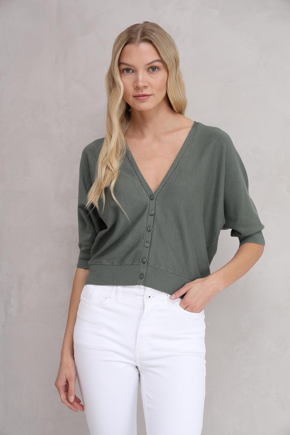 Жакет Bianca с V-образным вырезом хаки