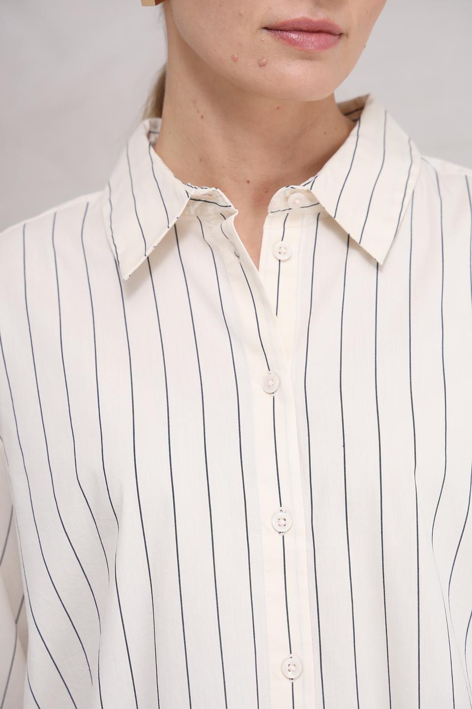 Рубашка Tom Tailor в полоску кремовый