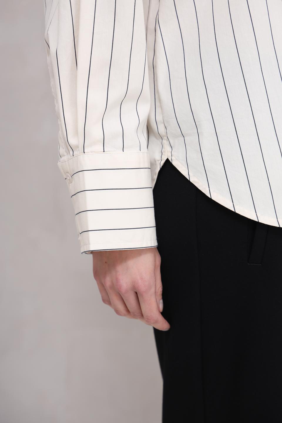 Рубашка Tom Tailor в полоску кремовый