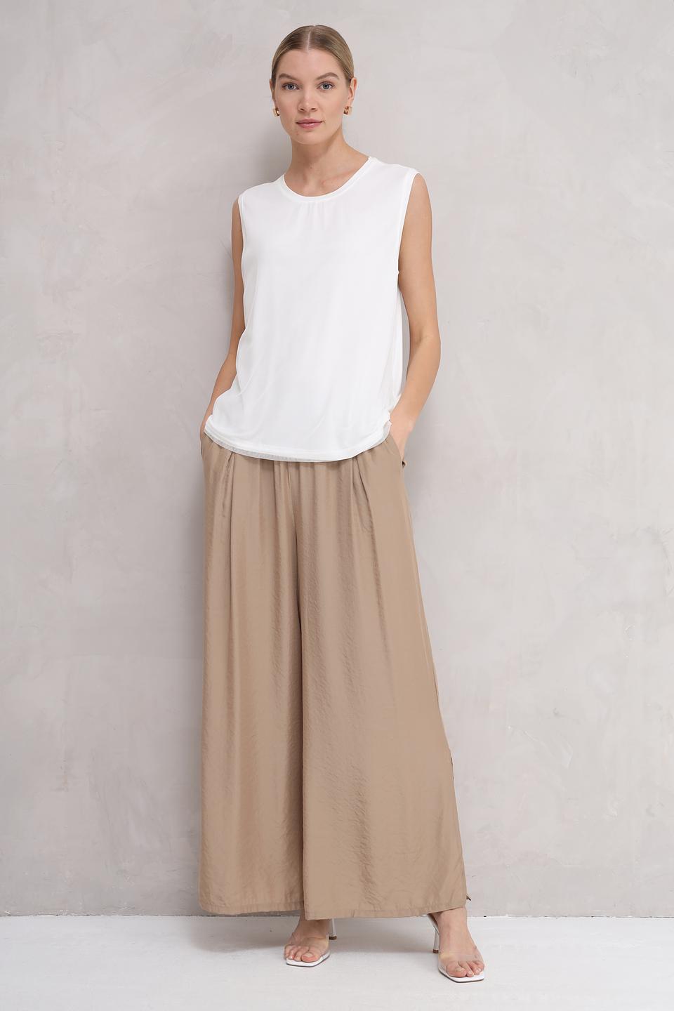 Брюки клёш Broadway бежевые