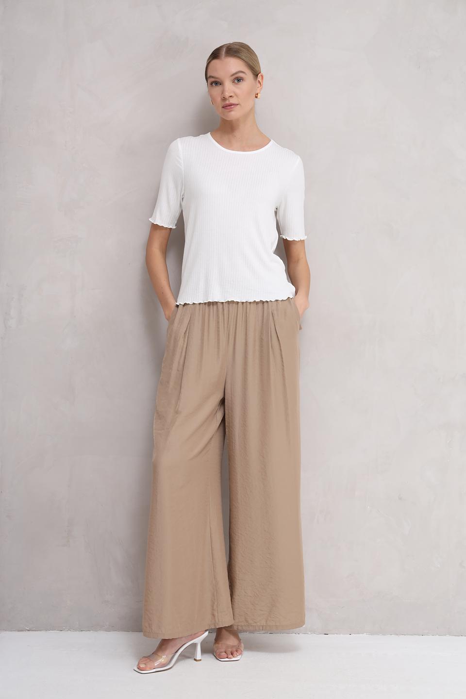 Брюки клёш Broadway бежевые