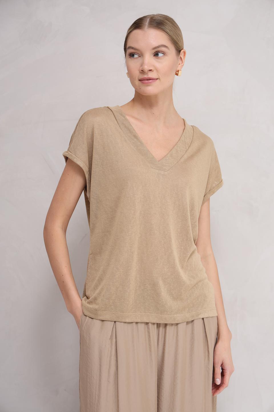 Топ Broadway V-образный бежевый