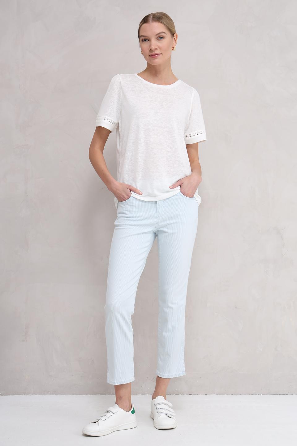 Джинсы Angels CROP SLIT голубые