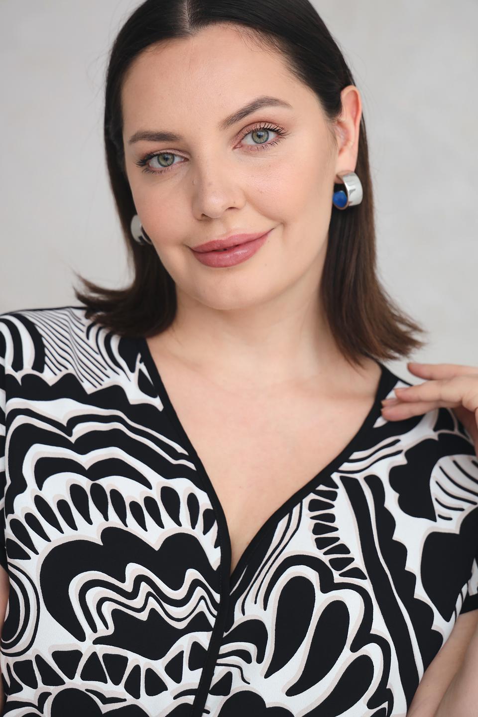 Блуза Via Appia с принтом чёрно-белая