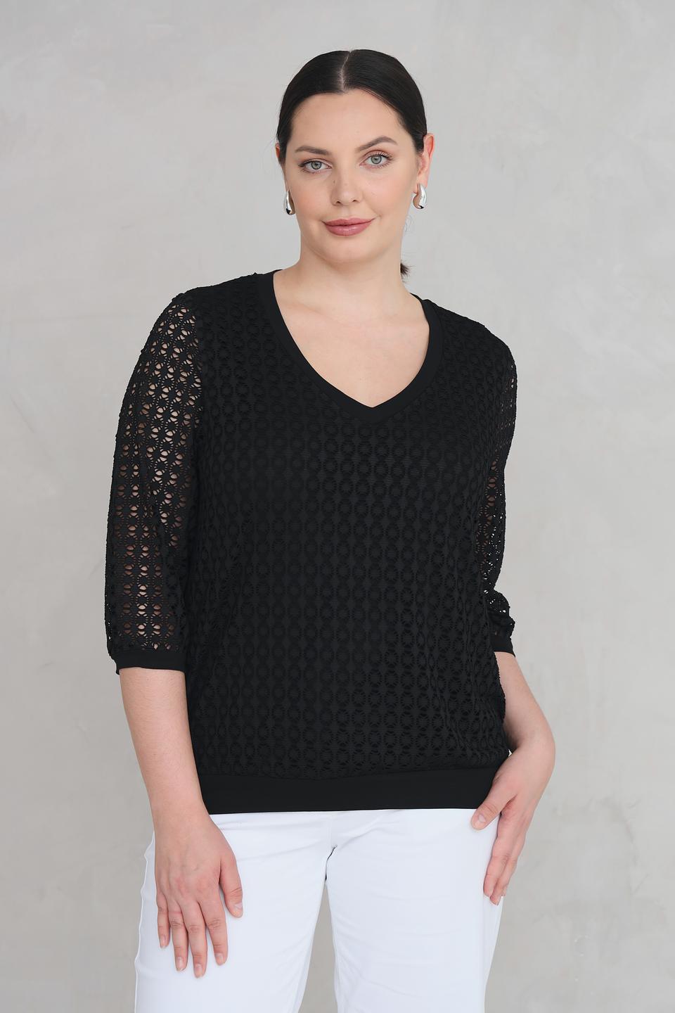 Блуза Via Appia чёрная с кружевом