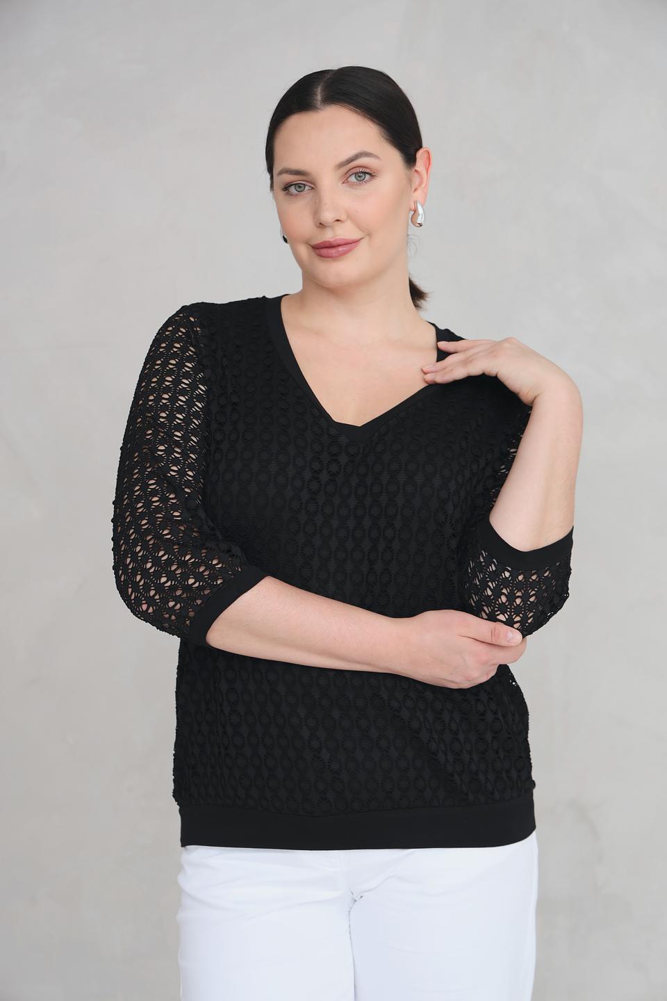 Блуза Via Appia чёрная с кружевом