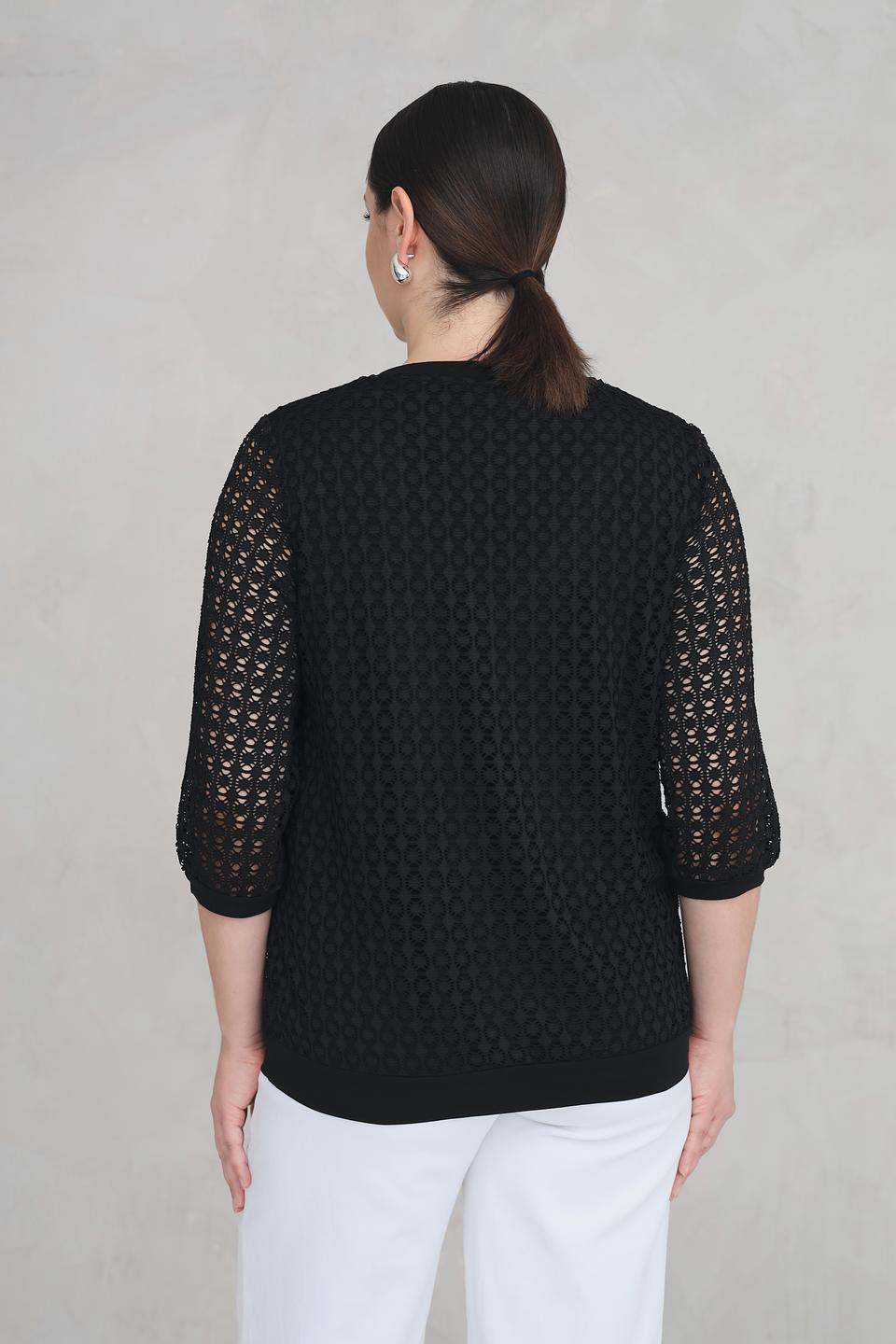 Блуза Via Appia чёрная с кружевом