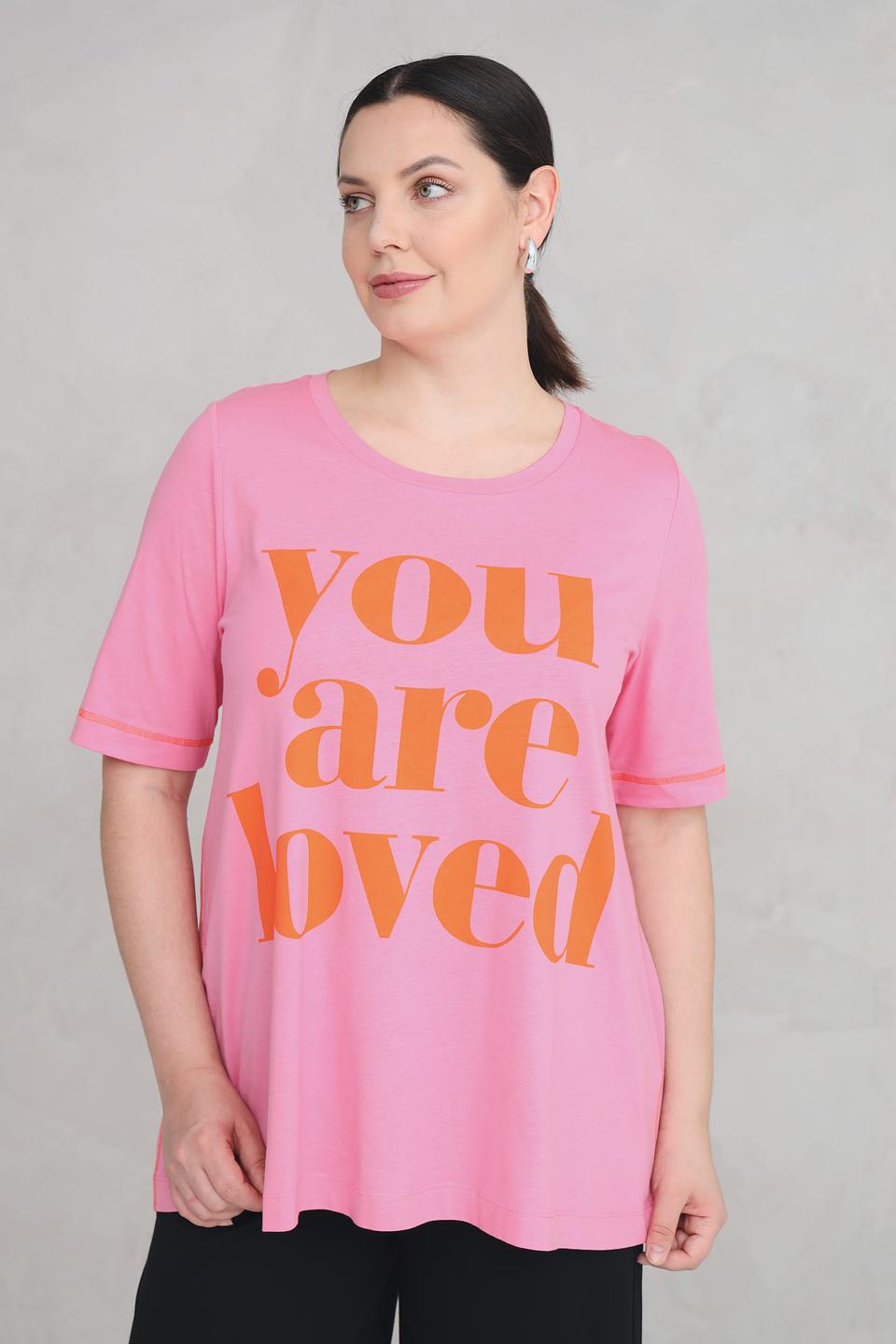 Футболка Frapp с принтом розовый