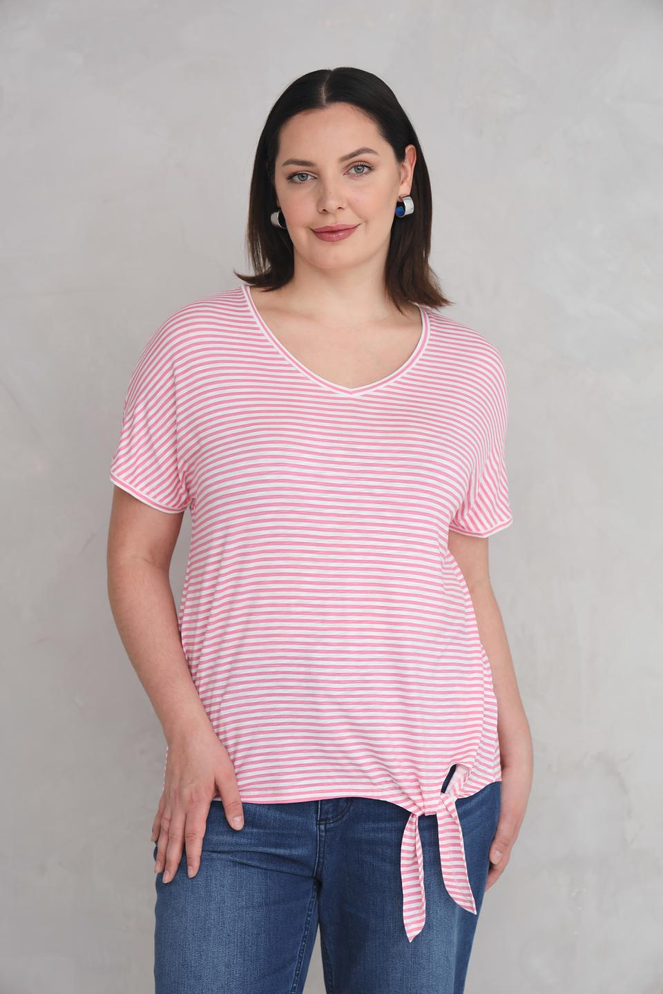 Футболка Frapp в полоску с завязками