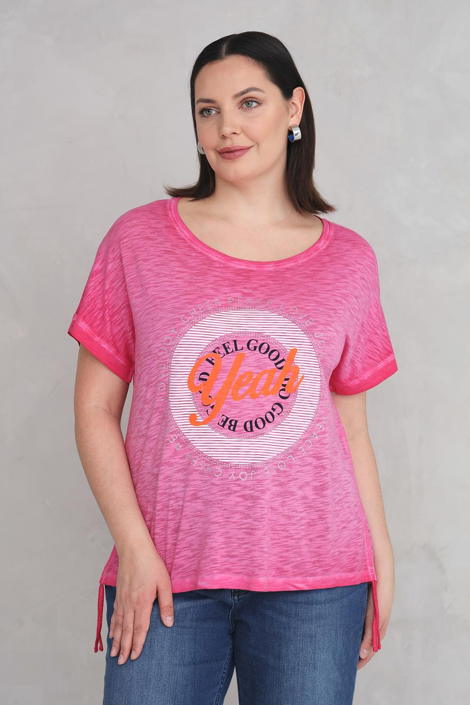 Футболка Via Appia с принтом розовая