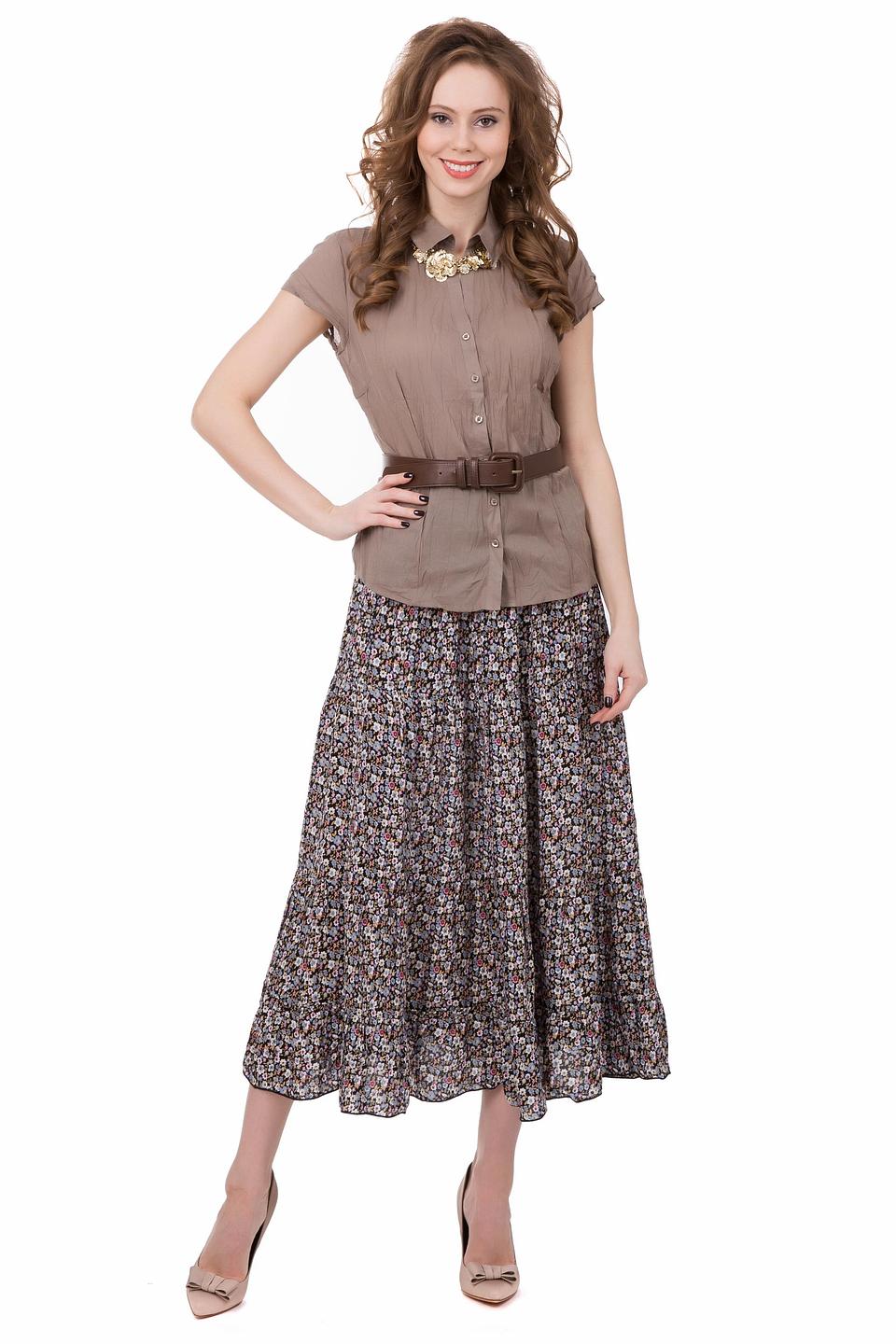 Блуза Pezzo с рукавами 3/4 бежевая