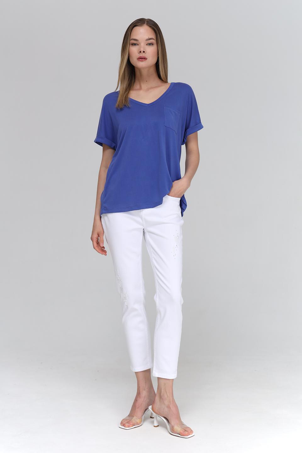 Футболка Bugatti синяя с карманом