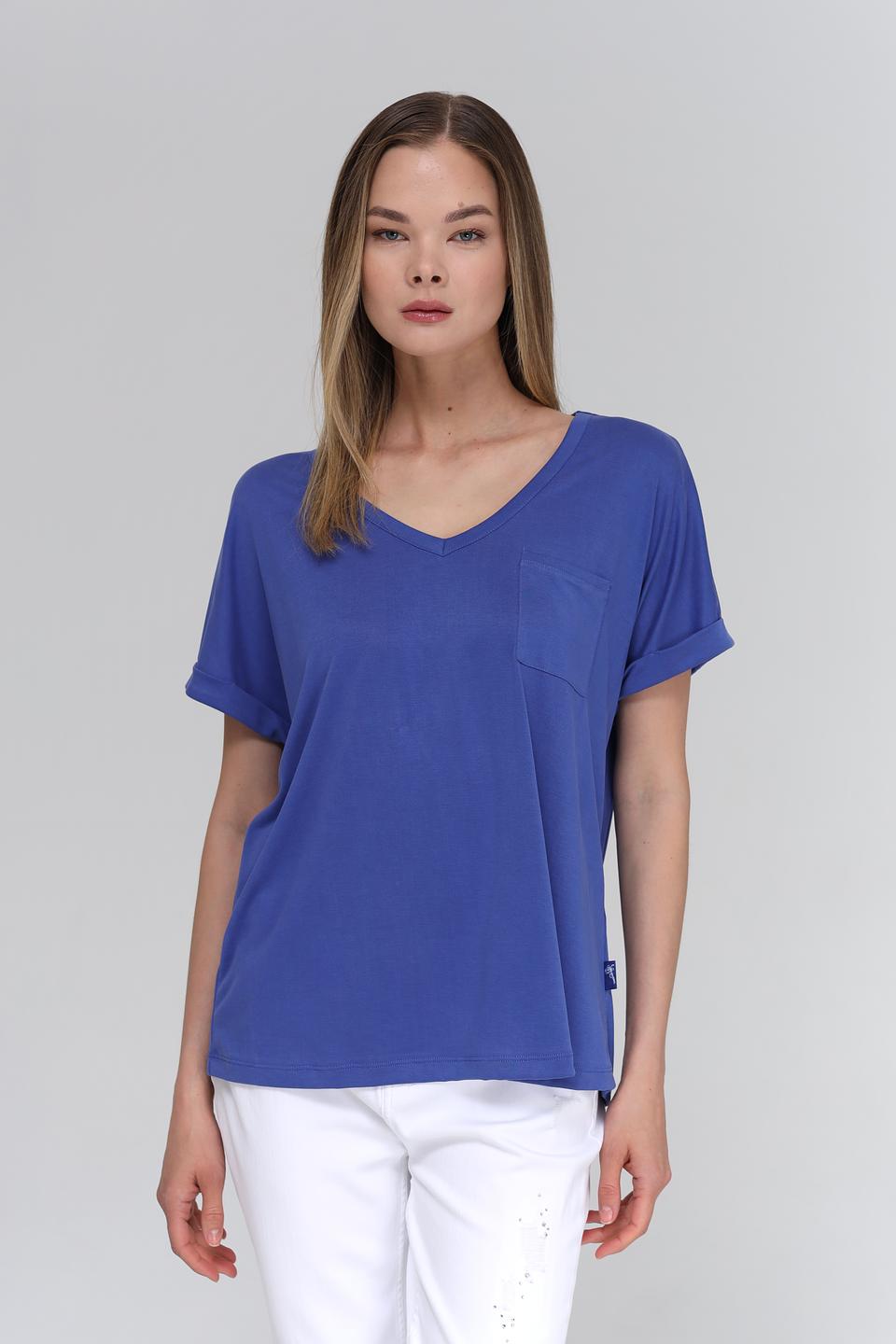 Футболка Bugatti синяя с карманом