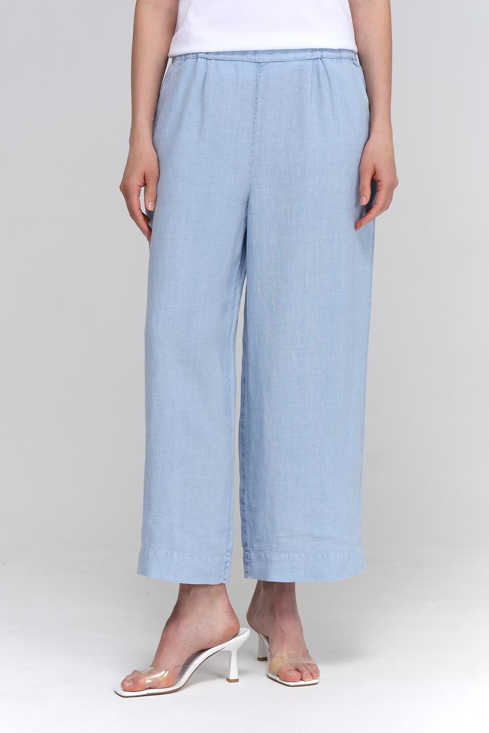 Брюки Oui лен голубой