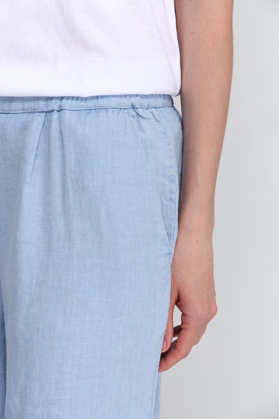Брюки Oui лен голубой