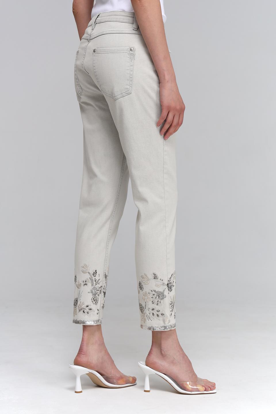 Брюки Monari с вышивкой бежевые