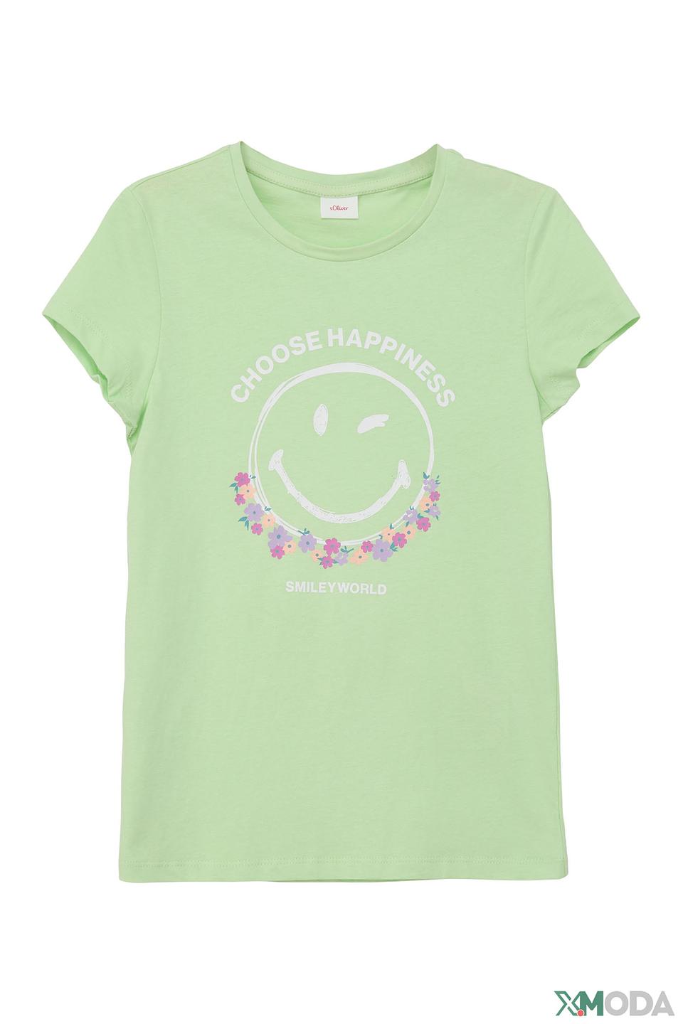 Футболка s.Oliver дев. с принтом св.зелёный