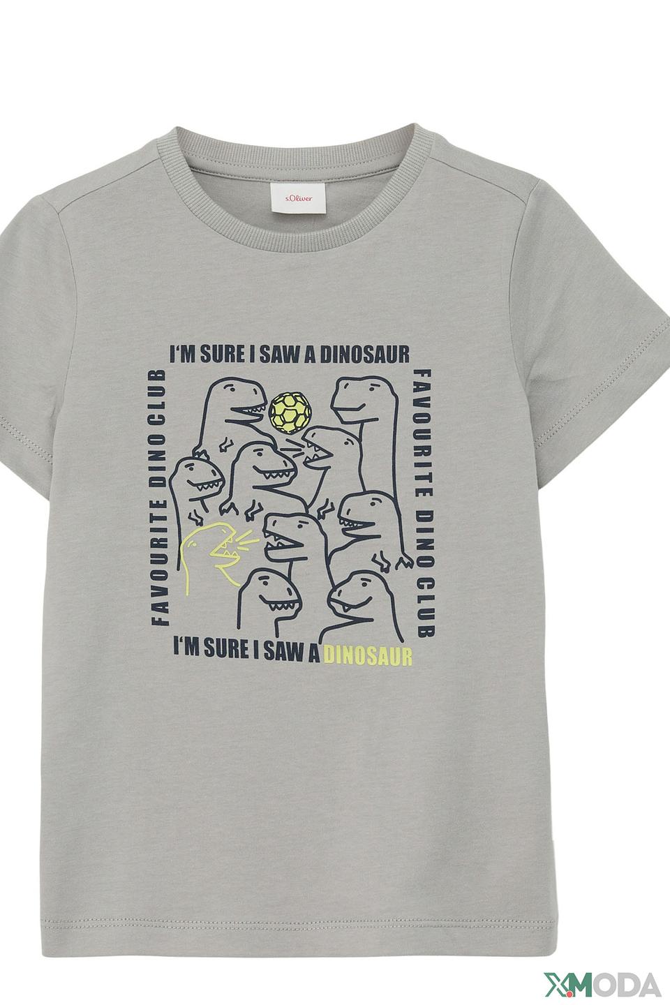 Футболка s.Oliver с динозаврами светло-серая