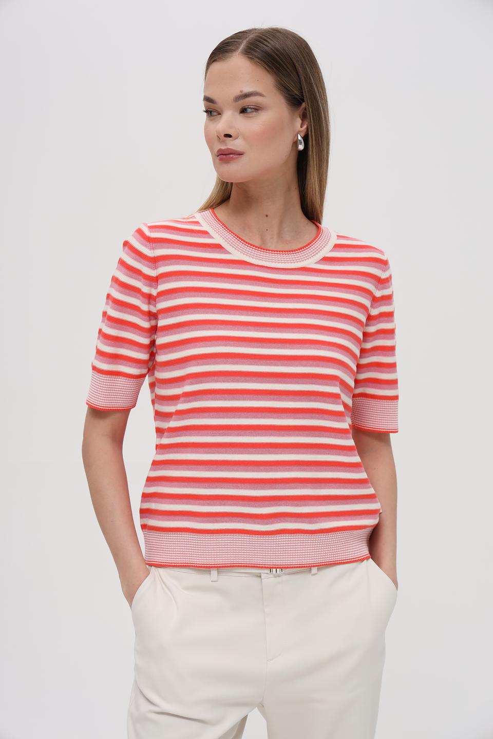 Пуловер Maerz в полоску коралловый