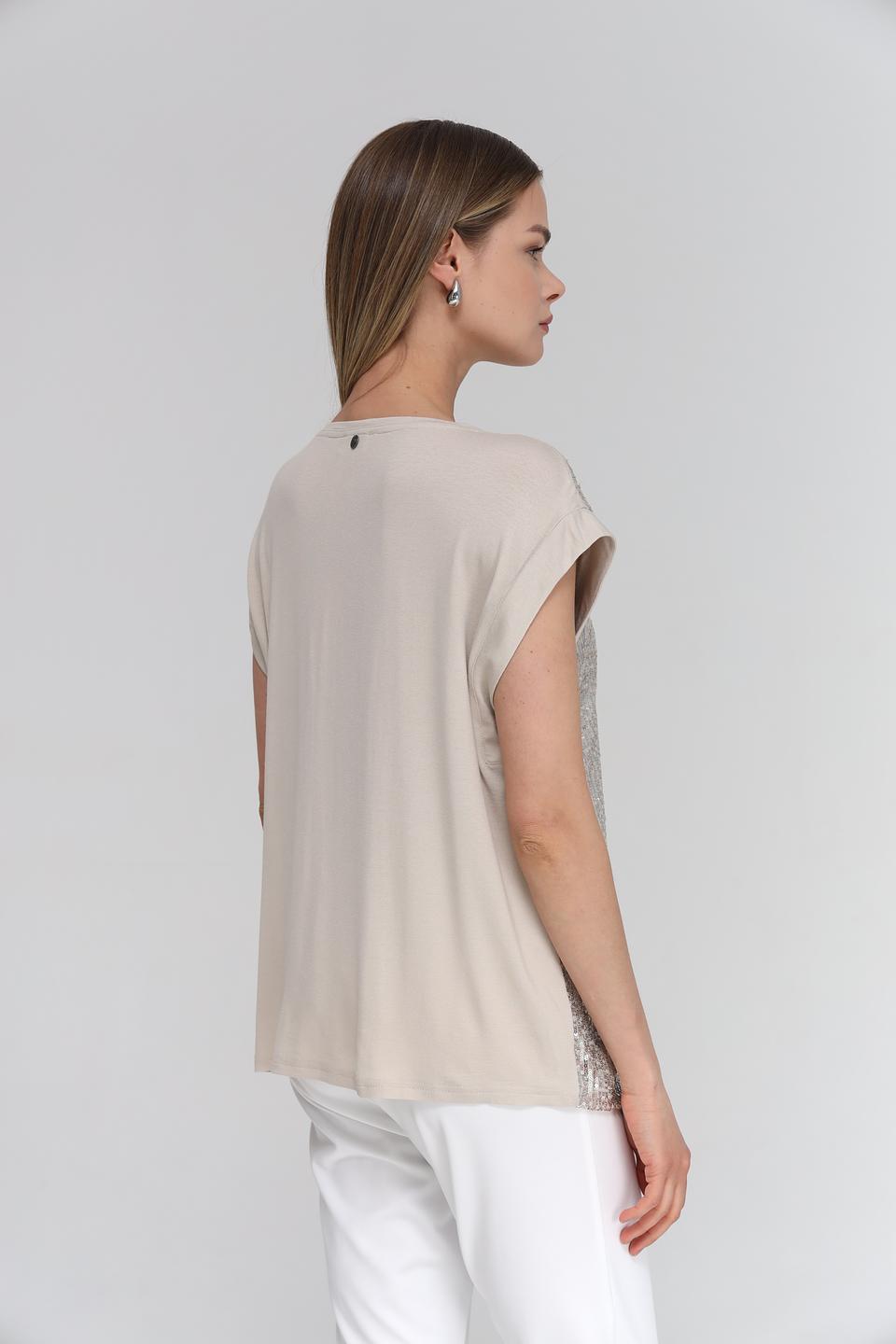 Топ You Just White с пайетками серебристый
