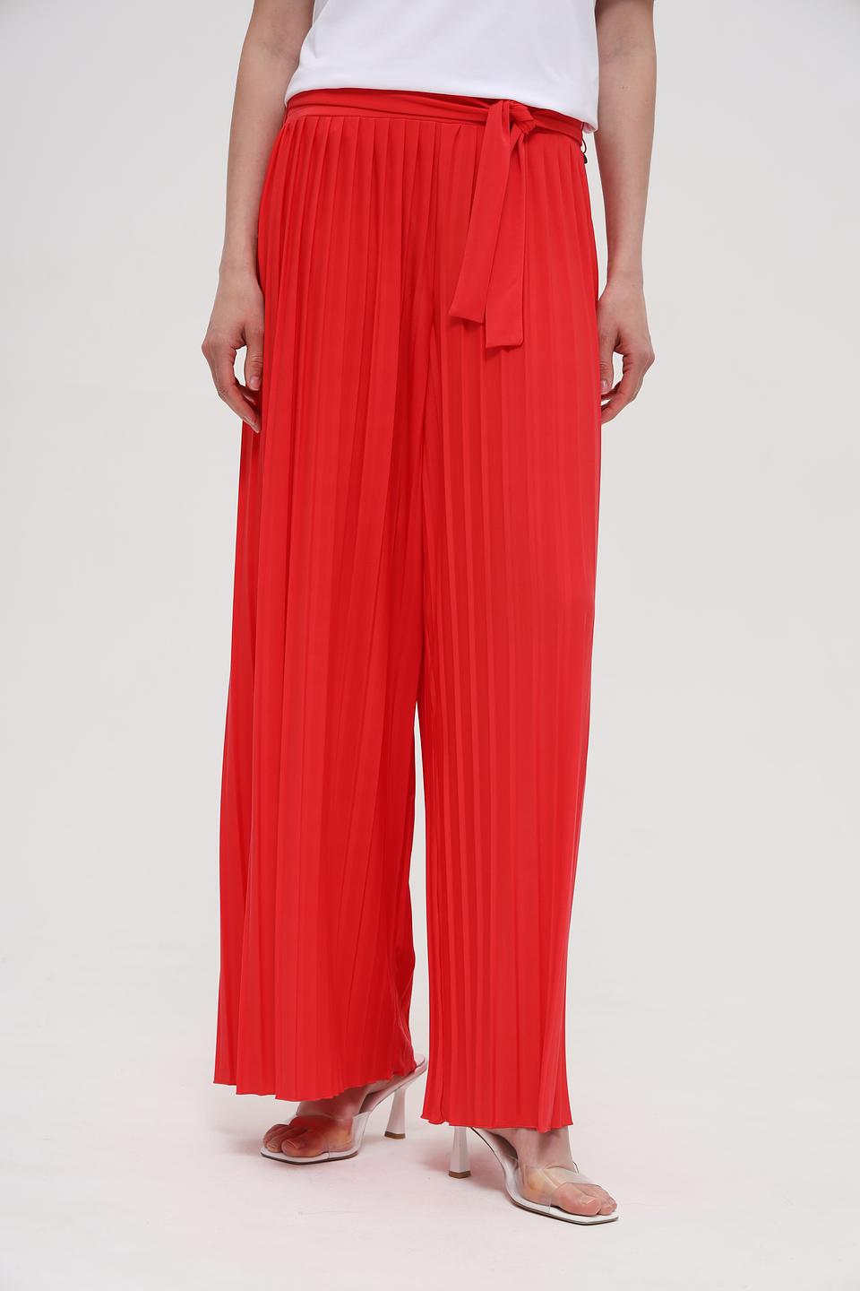 Брюки палаццо You Just White красные