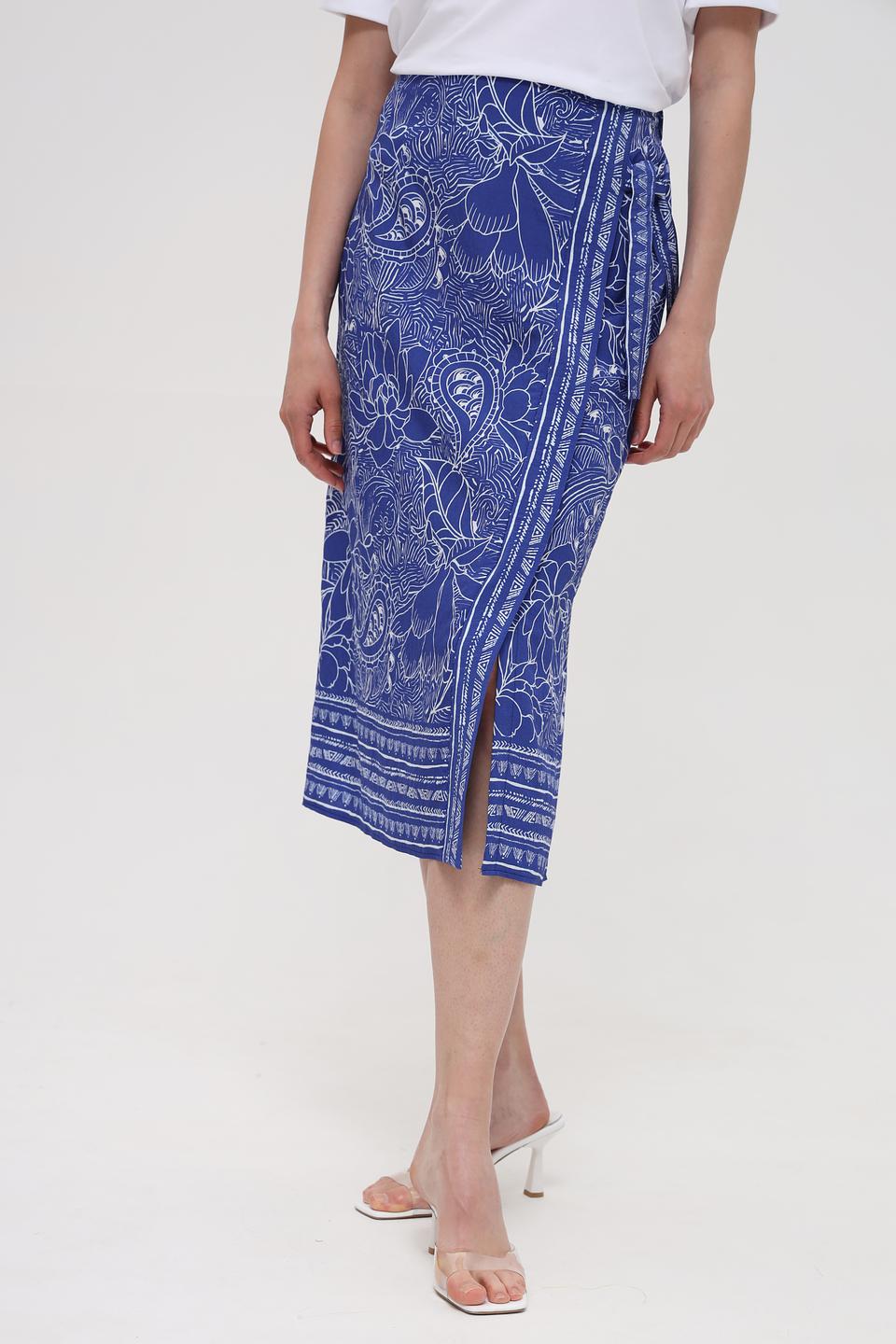 Юбка Bianca с запахом синяя