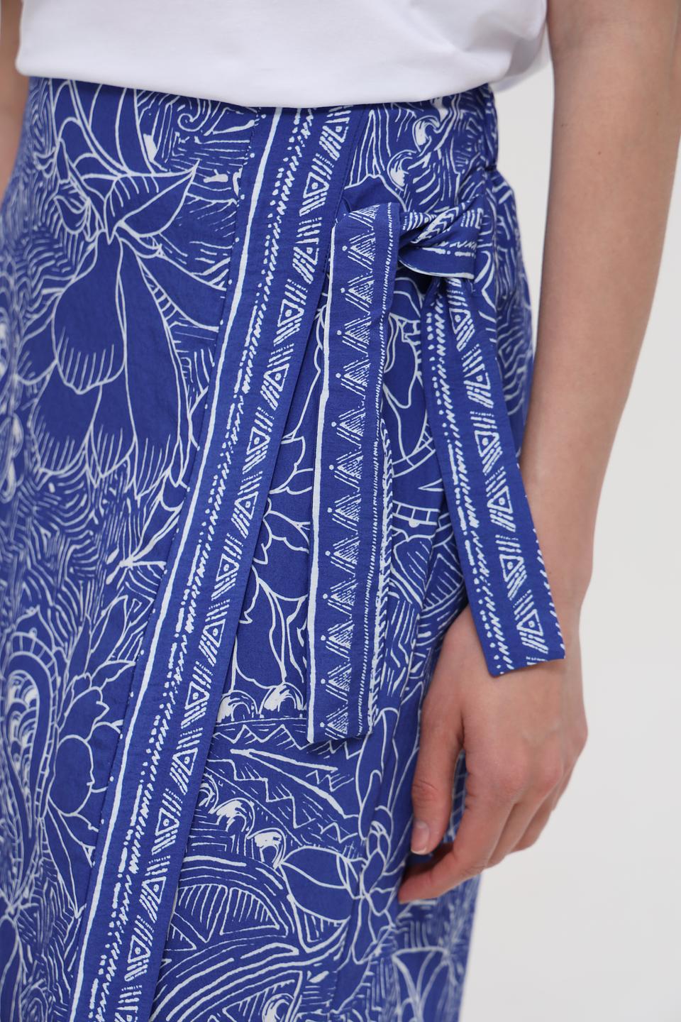 Юбка Bianca с запахом синяя