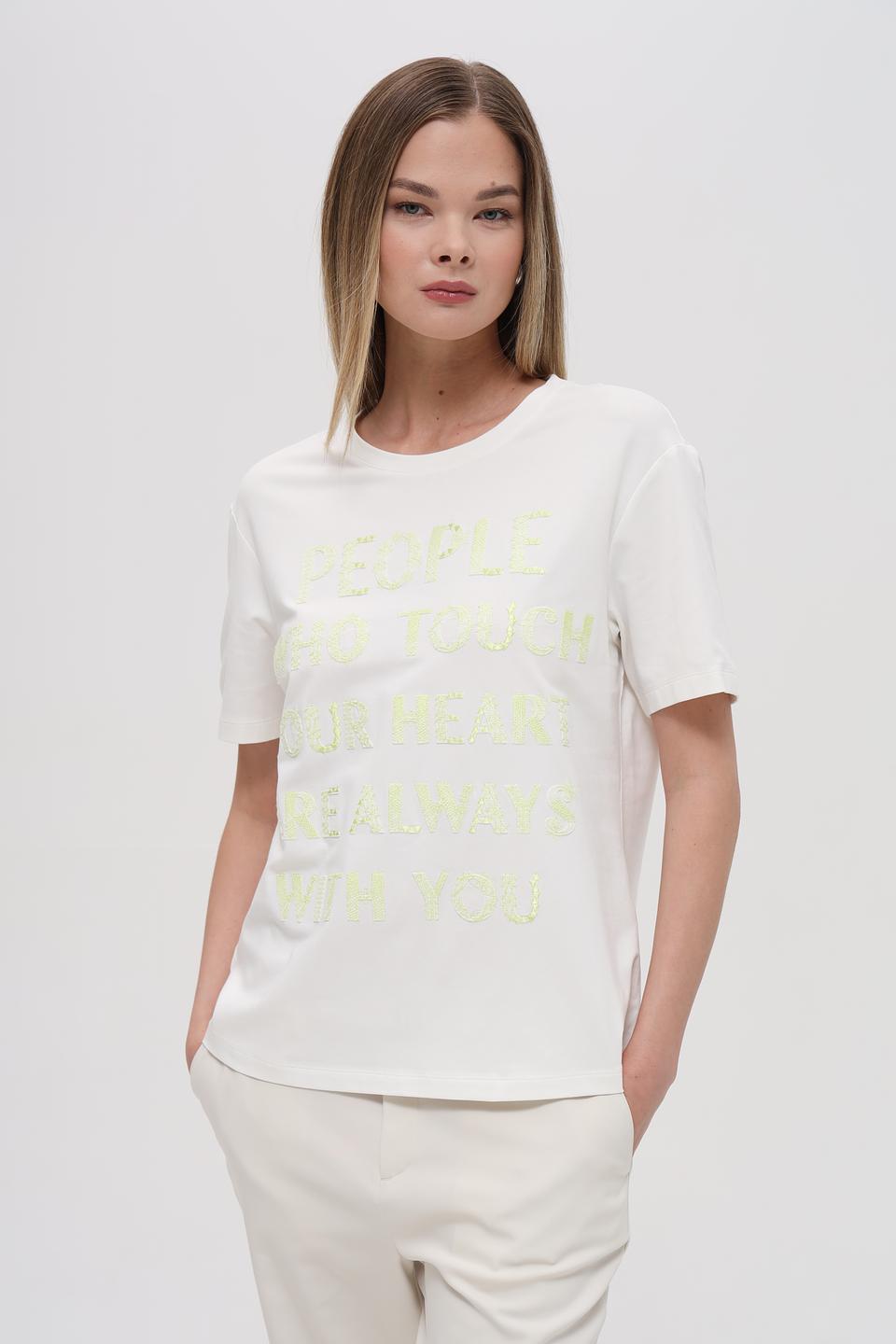 Футболка Lecomte с принтом белый