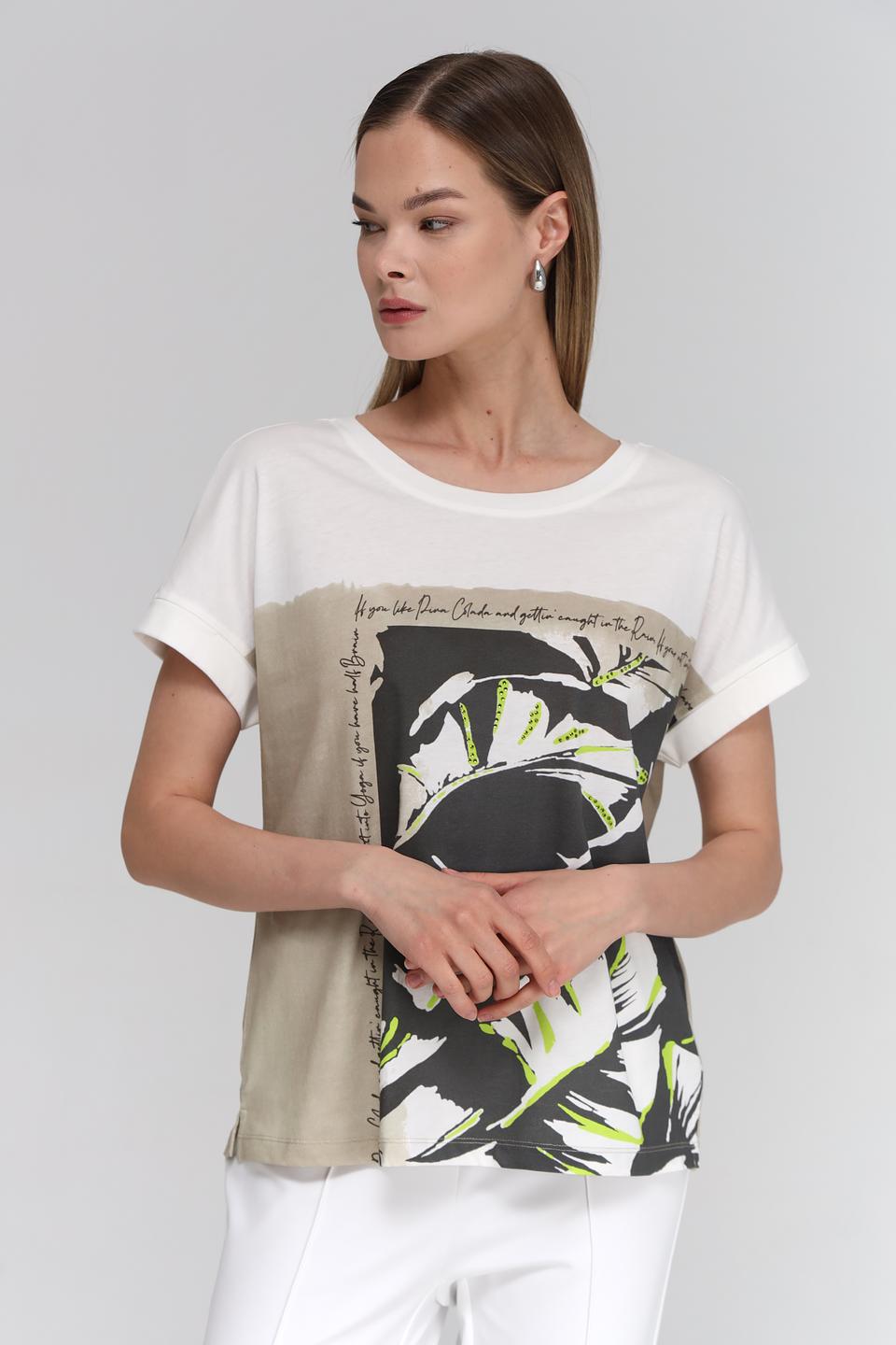 Футболка Lecomte с тропическим принтом