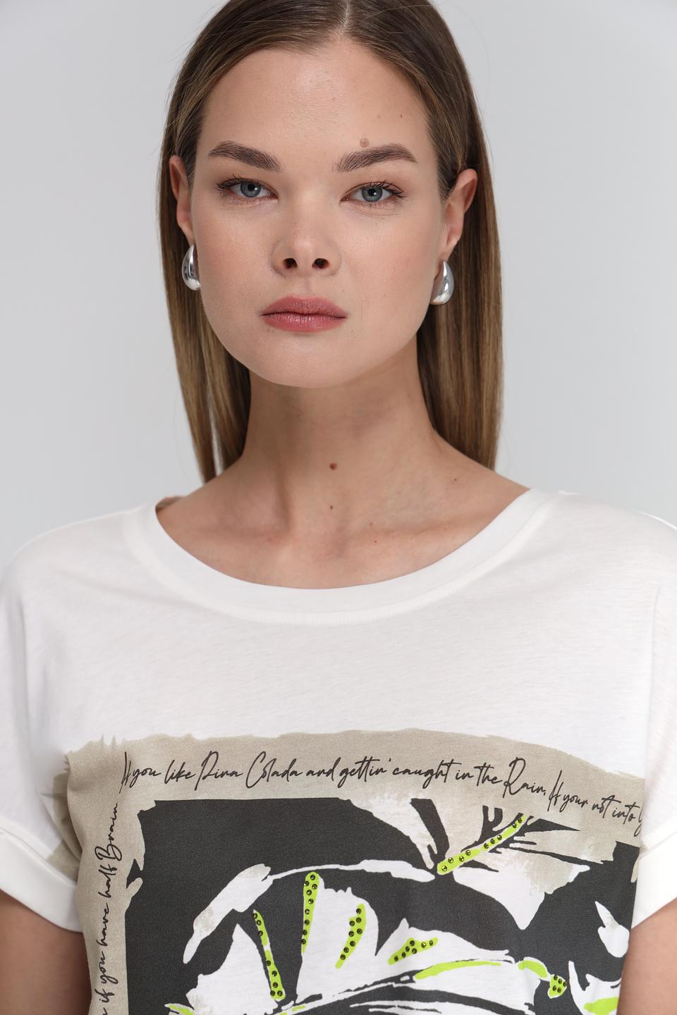 Футболка Lecomte с тропическим принтом